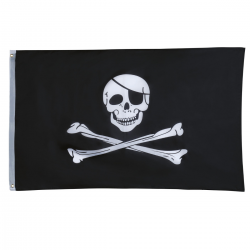 Bandera Pirata Negra 90x150 cm
