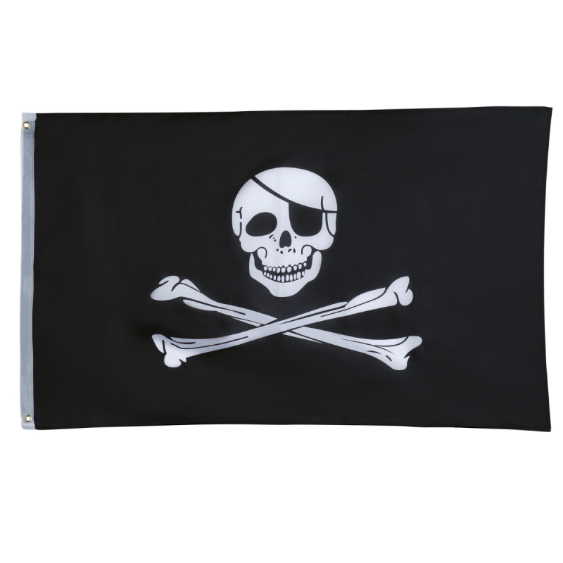 Bandera Pirata Negra 90x150 cm