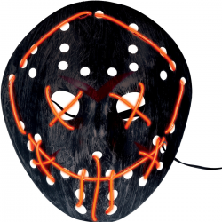 Máscara de Hockey Negra con Luz LED Roja