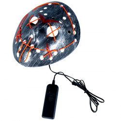 Máscara de Hockey Negra con Luz LED Roja