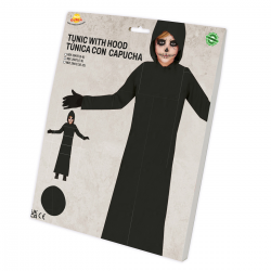 Túnica Negra con Capucha Infantil