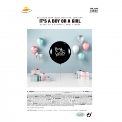 Globo Boy or Girl 50 cm con Confeti Azul y Rosa