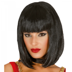 Peluca Melena Corta Negra