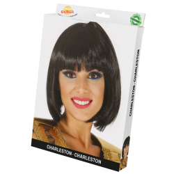 Peluca Melena Corta Negra