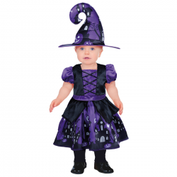 Disfraz Purple Witch Bebé Niña