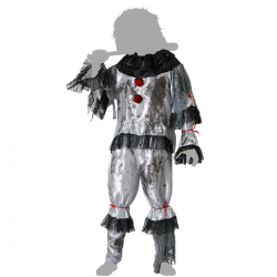Disfraz de Payaso Macabro Gris para Hombre