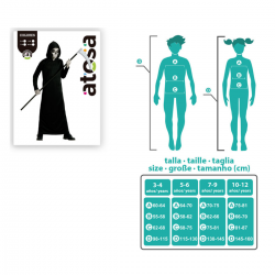 Disfraz Tenebroso Infantil con Túnica Negra y Capucha