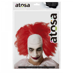 Peluca Calva Payaso Roja