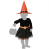 Disfraz Bruja Bebé con Sombrero Naranja y Vestido Estrellado