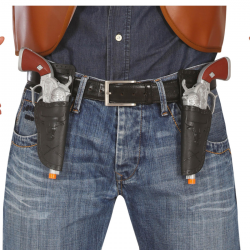 Par de Cartucheras con Pistolas y Placa de Sheriff – 24 cm