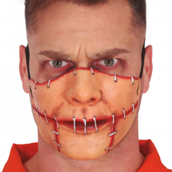 Media Máscara Boca Cosida de Látex