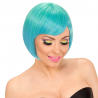 Peluca corta verde azul
