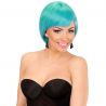 Peluca corta verde azul