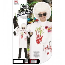 Disfraz de Científico Loco Adulto con Bata y Guantes