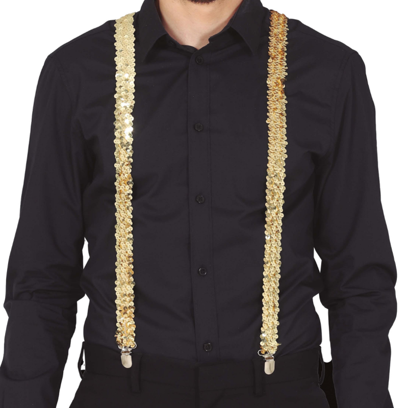 Tirantes de lentejuelas oro