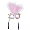 Antifaz Rosa con Pluma