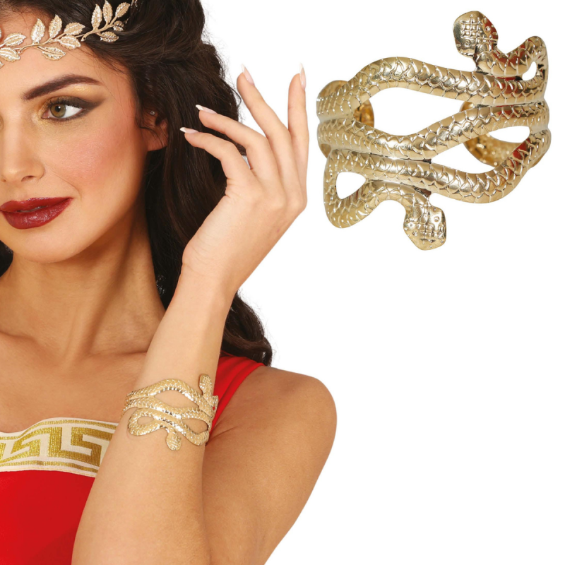 Brazalete Metálico Serpiente Dorado