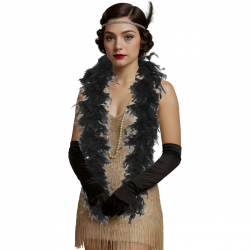 Boa Negra de Plumas Años 20