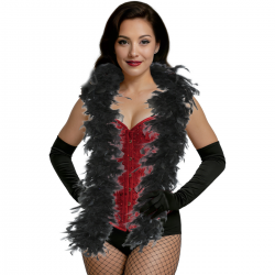 Boa Negra de Plumas Años 20