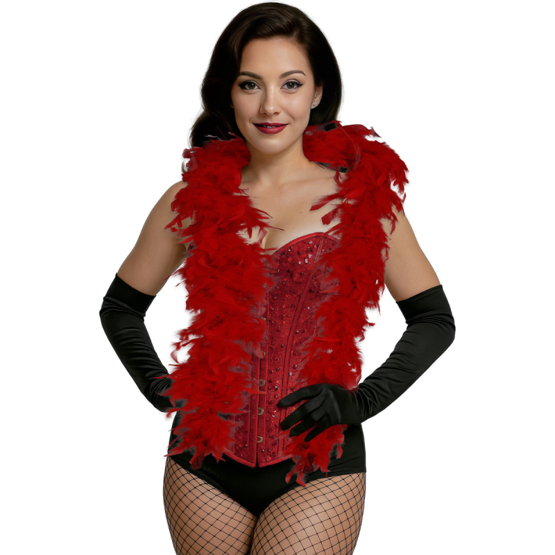 Boa Roja de Plumas Años 20