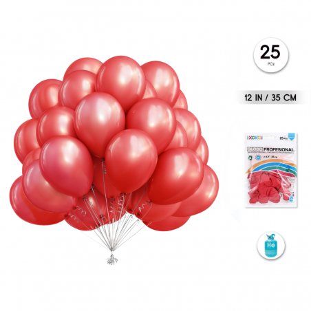 Globos Pastel Rojo Látex 35...