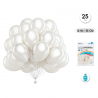 Globos Perla Blanco Látex 35 cm – Pack 25 Unidades