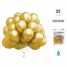 Globos Perla Oro Látex 35 cm – Pack 25 Unidades