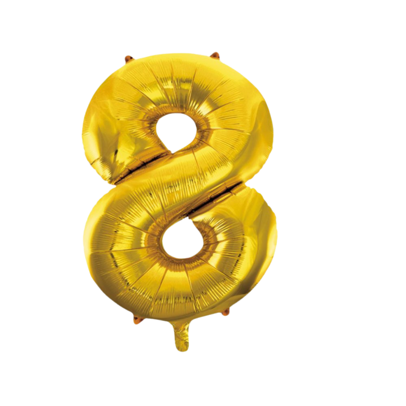 Globo Foil Número 8 Oro 110 cm