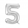 Globo Foil Número 5 Plata 110 cm