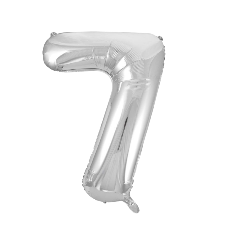 Globo Foil Número 7 Plata 110 cm
