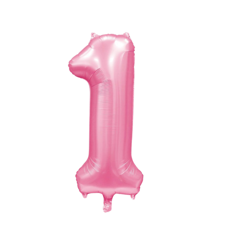 Globo Foil Número 1 Rosa Baby 110 cm
