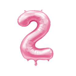 Globo Foil Número 2 Rosa Baby 110 cm