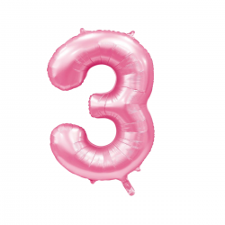 Globo Foil Número 3 Rosa Baby 110 cm