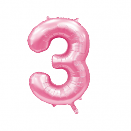 Globo Foil Número 3 Rosa...