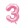 Globo Foil Número 3 Rosa Baby 110 cm