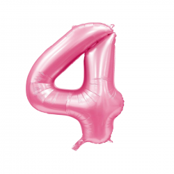 Globo Foil Número 4 Rosa Baby 110 cm