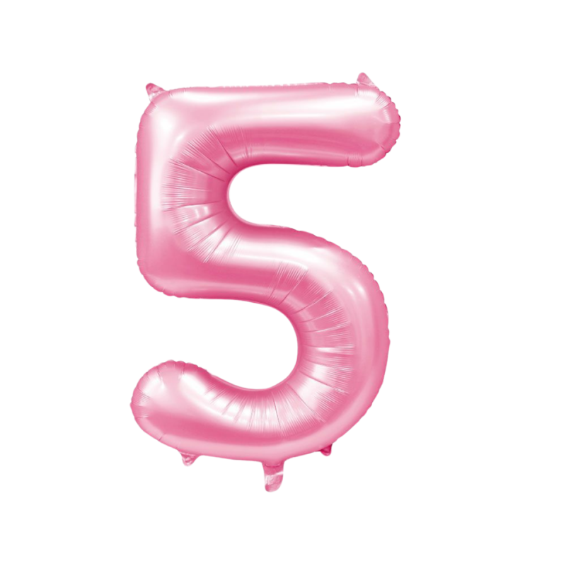 Globo Foil Número 5 Rosa Baby 110 cm