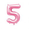 Globo Foil Número 5 Rosa Baby 110 cm