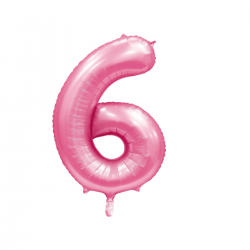Globo Foil Número 6 Rosa Baby 110 cm