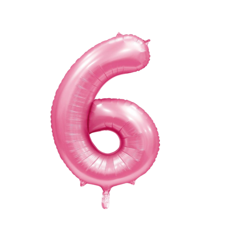 Globo Foil Número 6 Rosa Baby 110 cm