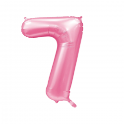 Globo Foil Número 7 Rosa Baby 110 cm