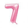 Globo Foil Número 7 Rosa Baby 110 cm