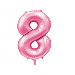 Globo Foil Número 8 Rosa Baby 110 cm