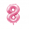 Globo Foil Número 8 Rosa Baby 110 cm