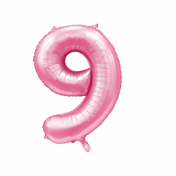 Globo Foil Número 9 Rosa Baby 110 cm
