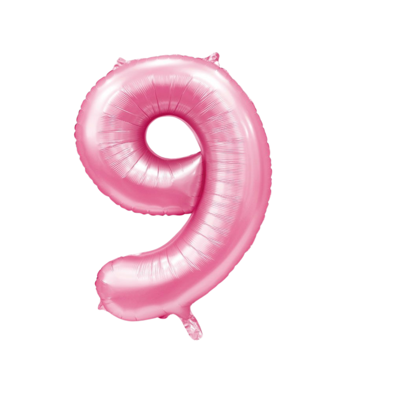 Globo Foil Número 9 Rosa Baby 110 cm