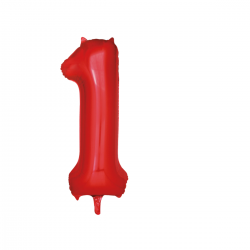 Globo Foil Número 1 Rojo 110 cm