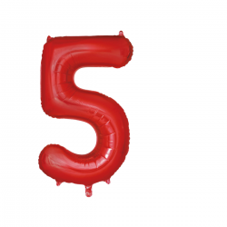 Globo Foil Número 5 Rojo 110 cm