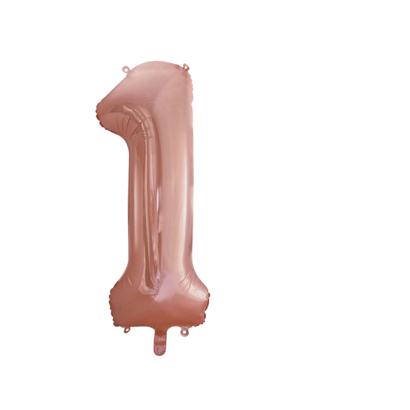 Globo Foil Número 1 Oro Rosa 110 cm