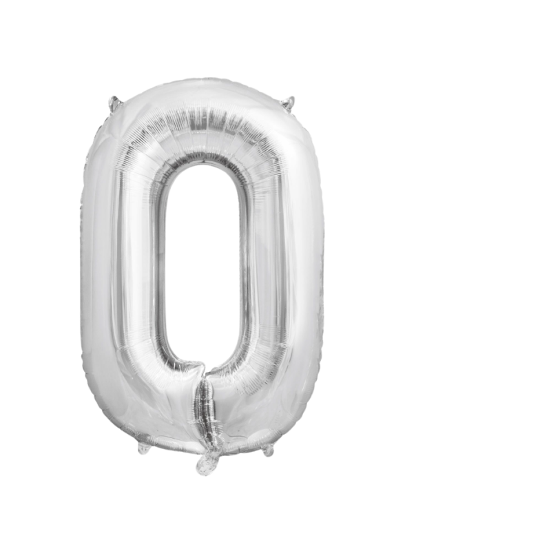 Globo Foil Número 0 – 110 cm Color Plata